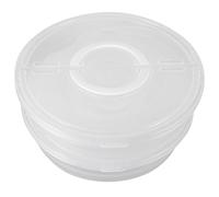 KICHOUSE 2pcs Pie Containers Food Storage Containers 11.95x11.95x2.75in Plastic Stackable Design Equipped with Lids and Handles round Snack Holder Cake Carrier with Handle for Home Use