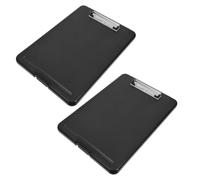 KICHOUSE 2pcs Plastic Clipboards with Storage Compartments and Pen Holder, Compact Multifunctional A4 Document Holders with Metal Clips, for Classroom and School Use by Students