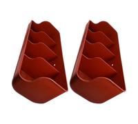 KICHOUSE 2pcs Plastic Feeders for Piglets and Small Animals with 4 Slots Design and Nonslip Base, Stable and Easy to Clean Feeding Troughs for Barn or Fence Mounted Use