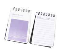 KICHOUSE 2Pcs Pocket Notebooks Spiral Binding Mini Notepads for School Office Use with Lined Pages Purple and Green Small Memo Pads for To-Do List and Grocery Shopping Planning