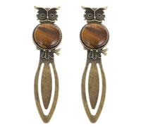 KICHOUSE 2pcs Portable Lightweight Owl Bookmarks Made of Brown Zinc Alloy, Elegant and Decorative Metal Page Holders for Students and Office Use