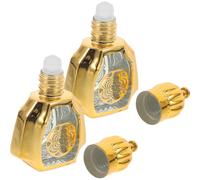 KICHOUSE 2pcs Portable Roll on Bottles 10ml Glass Multi-function Aroma Bottles with Rolling Ball Design for Travel Use Decorative Perfume Random Style