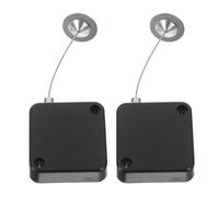 KICHOUSE 2pcs Retractable Security Cable with Adjustable Locking Leash for Gaming Controller and Tablets, Black Abs Plastic and Stainless Steel Anti-Theft Device Suitable for Malls