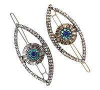 KICHOUSE 2pcs Retro Devil Eye Hairpin Alloy Rhinestone Hair Clip for Women, Charming and Eye-catching Design, for Wedding and Daily Wear