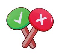 KICHOUSE 2Pcs Reusable Vote Paddle Classroom Judging Board Handheld Answer Paddles for Teacher Use PVC Tempered Material Dual Sided Voting Accessory for Games Education
