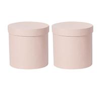KICHOUSE 2pcs round Flower Boxes for Arrangement Made of Paperboard with Elegant Appearance, Creative Design, for Wrapping Flowers and Holiday Spirit like Christmas or Valentine's Day