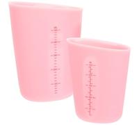 KICHOUSE 2pcs Silicone Measuring Cups for Kitchen and Jewelry Making, 250ml and 500ml Capacity, Non-drip, Reusable, Compact Size and Lightweight Baking Measurement Tools