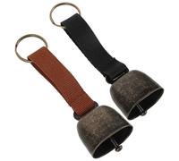 KICHOUSE 2pcs Small Brass Pet Bells for Collars with Iron and Fabric Material, Noise Maker and Tracker Features, Suitable for Camping and Hiking Backpacks