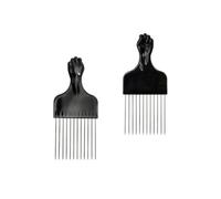 KICHOUSE 2pcs Stainless Steel Hair Comb for Men Wide Teeth Sturdy Detangling Comb for Professional and Personal Hairdressing Massage Scalp and Lasting Use