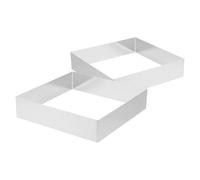 KICHOUSE 2pcs Stainless Steel Mousse Rings with Sturdy Structure and Square Shape for Home Parties and Baking, Versatile Use Pastry Cake Mold for Pudding, Mousse, and Chocolate Desserts