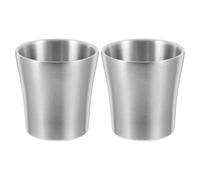 KICHOUSE 2pcs Stainless Steel Reusable 180ml 6oz Drinking Cup