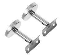 KICHOUSE 2pcs Stainless Steel Saddle Handrail Bracket Round Rosette Wall Plate, Strong Construction and Easy Installation, Modern Minimalist Design for Stairs and Hallway Support