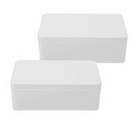 KICHOUSE 2pcs Tinplate Storage Boxes with Tight Seal and Large Capacity, Versatile Metal Containers for Money, Small Wedding Items, Home Use, Elegant Design Silver Boxes for Secure Item
