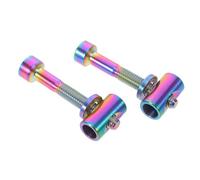 KICHOUSE 2pcs Titanium Seatpost Bolts Rainbow Bicycle Seat Clamp Screws Lightweight Alloy Nut for Mountain Bike Seat Tube Stable Fixing and Easy Adjustment