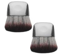 KICHOUSE 2pcs Travel Makeup Brushes for Women Flat Blush Powder Brush Sl lectroplated Handle Soft Fiber Wool Professional Face Contour Definition Applicator