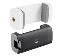 KICHOUSE 2pcs Universal Cell Phone Holder Clip with Quick Installation and Supports Horizontal and Vertical Shooting, Plastic Mobile Phone Tripod Clamp for Photography and Selfie