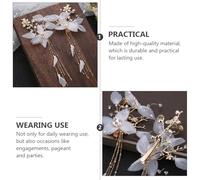 KICHOUSE 2PCS White Chinese Style Hairpin Hair Clips Set with Pleated Gauze Fabric Women’s Hair Jewelry Accessories for Elegant Decor