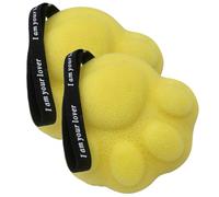 KICHOUSE 2pcs Yellow Loofah on A Stick Back Scrub Brush Made of Sponge for Shower, Easy Storage and Effective Skin Exfoliating and Massage for Your Back