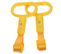 KICHOUSE 2pcs Yellow Trash Can Handle Rings with Strap for Vehicles and Cars, Nylon Plastic Material, Easy to Fix and Excellent Performance, Suitable for Recycling and Compost Bin Lids