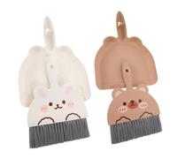 KICHOUSE 2set Mini Broom and Dustpan Set Small Broom Dustpan for Quick Cleaning for Pet Hair and Debris Removal Easy to Carry and Clean Materials
