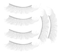 KICHOUSE 3 Pairs White False Eyelashes Lash Strips Reusable Artificial Fiber Lash Set for Festival Party Stage Makeup with No Irritation