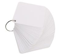 KICHOUSE 300 Sheets of White Blank Note Cards with Rings Portable Paper Cards for Handwriting Practice and Making Smooth and Safe Material Creative Design Mini Index
