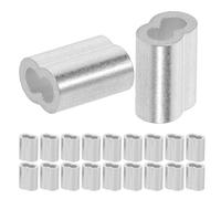 KICHOUSE 300pcs Aluminum Sleeve Crimps for Wire Rope with Double Barrel Structure, Reliable Fixation and Prevent Steel Cable Slippage, Suitable for Construction and Outdoor Rigging