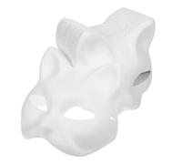 KICHOUSE 30Pcs DIY White Blank Cat Paper Masks for Paintable Handcraft Face Masks with Side Holes for Carnival and Preschool Dress-Up