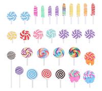KICHOUSE 30pcs Lollipops Diy Charms Decorative Clay Bead Charms for Phone Shell