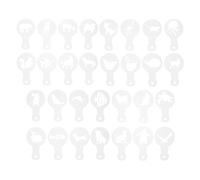 KICHOUSE 30pcs Reusable Coffee Stencils Made of White Pet for Decorating Coffee and Desserts, Small Latte Art Stencils Set, Easy to Clean Cappuccino Template for Home and Cafe Use