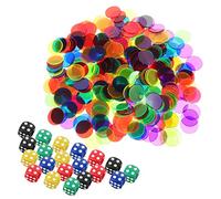 KICHOUSE 320Pcs Transparent Plastic Game Counters Spot Dice Counting Markers for Interactive Learning Family Rewards for Board Games and Teaching Activities