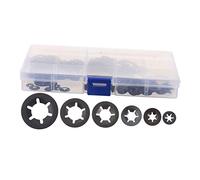 KICHOUSE 340pcs Internal Tooth Locking Washers Push Clips Resistant Fasteners for Use Manganese Washers Transparent Box