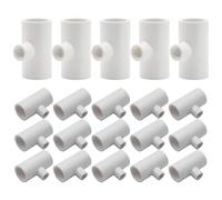 KICHOUSE 35pcs Chicken Waterer Fitting: Automatic Chicken Waterer Connectors - Heavy Duty PVC Material - 1/2 in Threaded Tee Fittings - Thickened UV Resistant, White