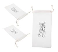 KICHOUSE 3pcs Ballet Shoe Bags Drawstring Portable Dance Shoe Storage Bags for Women with Spacious Design for Ballet Class Accessories