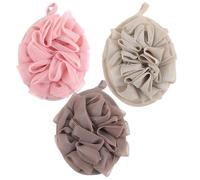 KICHOUSE 3pcs Bath Loofah Shower Scrubber Set Lightweight Rich Foaming Exfoliating Mesh Pouf Body Scrubber Made of Toweling and Pe for Bath Skin Cleaning