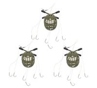 KICHOUSE 3pcs Carp Fishing Feeder Rig Set with Stable Hooked Design, Abs and High Carbon Steel Material, Easy to Use Bait Cage for River and Lake Fishing