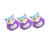 KICHOUSE 3pcs Cartoon Owl Stress Relief for Adults Soft Squeeze Vent with Popping Bubble Design Cute Animal Simulation for Anger Release and Party Favors