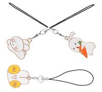 KICHOUSE 3pcs Cute Rabbit Shaped Pendant Keychain Soft Hanging Charms for DIY Decoration Versatile Accessories for Handbags Backpacks and Phones