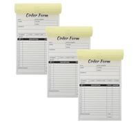 KICHOUSE 3pcs Duplicate Receipt Books Order Receipt Book with Dual Part Design Enhanced Clarity Paper Material Paperboard Backing 8.3x5.5" Size for Travel and Restaurants