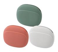 KICHOUSE 3pcs Electronic Organizer Cable Storage Case with Silicone Earphone Pouch for Travel, Small Data Cable Organizer Bag in Quiet Gray, Bamboo Green, and Budding Red