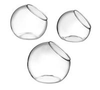 KICHOUSE 3pcs Glass Terrarium Globe Set with Easy-access Opening for Ferns and Bromeliads, Modern Slant Micro Landscape Ecological Bottle Planter for Home and Wedding Decoration
