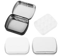 KICHOUSE 3pcs Mini Empty Watercolor Palette Box with Lid Portable Iron Nail Gel Organiser with Compartments for Watercolor Mixing and On-the-go Nail Art Storage