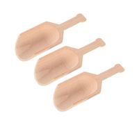 KICHOUSE 3Pcs Multipurpose Wooden Tea Scoops Reusable Household Spoons Ergonomic Salt Sugar Measuring Kitchen Utensils for Home Shops and Restaurants