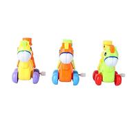 KICHOUSE 3pcs Novelty Wind-up Horse Car Toys for Boys and Girls Cartoon Automatic Horse Car Educational Toys Random Color