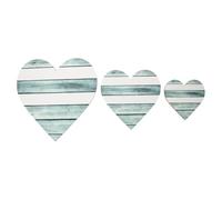 KICHOUSE 3pcs Rustic Heart Shaped Wooden Wall Pendant Set with Fine Workmanship and Good Polishing, Home Hanging Decor for Office and Living Room