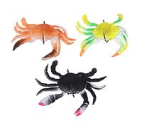 KICHOUSE 3pcs Simulation Crab Fishing Lures Realistic Soft Baits Black Yellow and Orange for Freshwater and Saltwater Fishing Supplies Durable and Bite Resistant