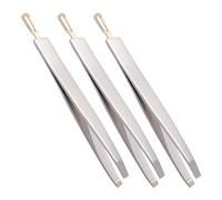 KICHOUSE 3pcs Stainless Steel Eyebrow Tweezers Set with Brow Clips for Precise Eyebrow Shaping and Eyelash Clipping, Portable and Sturdy Beauty Tool for Personal Care