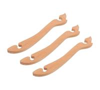 KICHOUSE 3pcs Wooden Oven Rack Handler Set with Long Ergonomic Curved Handles, Heat-Resistant Push Pull Tool for Oven Racks and Sheet Pans, for Air Fryer and Microwave Use