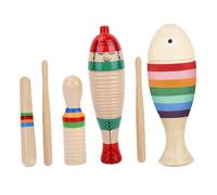 KICHOUSE 3sets Guiro Music Instrument for Boys and Girls Wood Guiro Musical Instrument Sticks Develop Hand-eye Coordination Safe Easy for Beginners