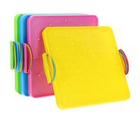 KICHOUSE 4 Pcs Double Sided Plastic Geoboard Set Educational Manipulative Material for Classroom Learning Includes Rubber Bands for Cognitive Skill Development and Spatial Reasoning